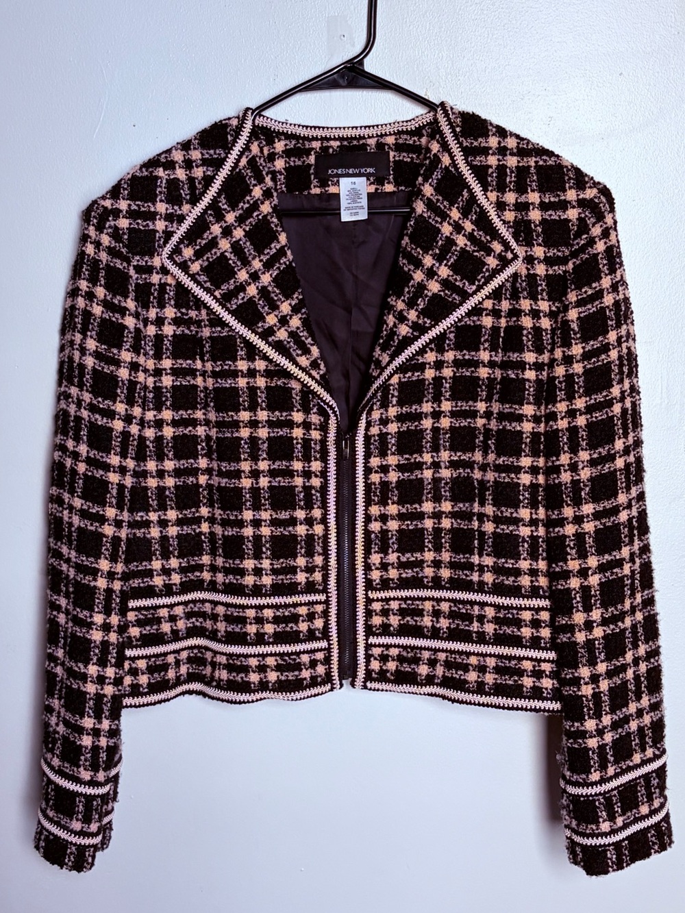 Chic Jones New York Pink and Black Secretary Blazer Jacket - XL